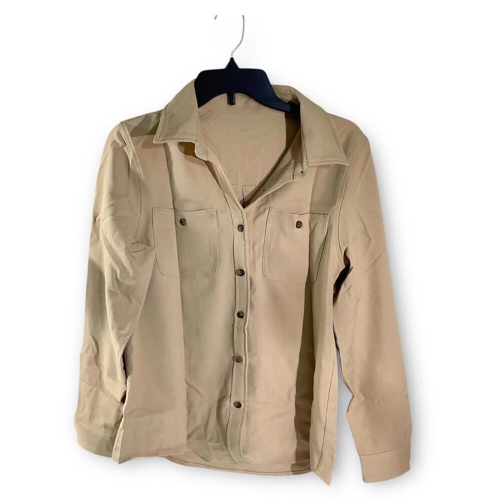 NWT Astylish Long Sleeve Button Down Lightweight Jacket, Small